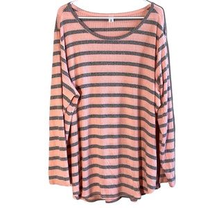 Old Navy Peach and Gray Stripe 3X